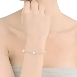 Majorica Pulsera Encadenada Ilusion Plata| Pulseras Encadenadas