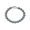 Majorica Pulsera Lyra Perla Gris 8Mm Plata Cierre Mosqueton| Pulseras Plata