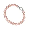 Majorica Pulsera Lyra Perla Rosa 8Mm Plata Cierre Mosqueton| Pulseras Plata