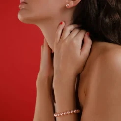 Majorica Pulsera Lyra Perla Rosa 8Mm Plata Cierre Mosqueton| Pulseras Plata