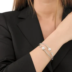 Majorica Pulsera Planet Perlas Blancas| Pulseras Para Novias