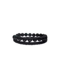 Majorica Pulsera Sailor De Cuero Y Perlas Negras 21Cm| Pulseras Encadenadas