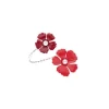 Majorica Pulsera Santorini De Flores Granate Ajustable En Plata| Brazaletes Rígidos