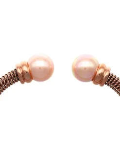 Majorica Pulsera Tender Bano Rosado Perla Salmon| Brazaletes Rígidos