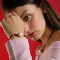 Majorica Pulsera Zindis Cuero 17,5Cm| Pulseras De Cuero