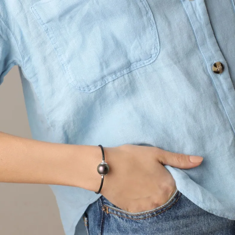 Majorica Pulsera Zindis Cuero 17,5Cm| Pulseras De Cuero